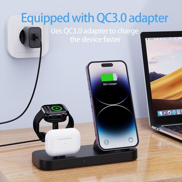 4 In 1 Charging Stand For Apple Watch And Airpods - White - Image 4