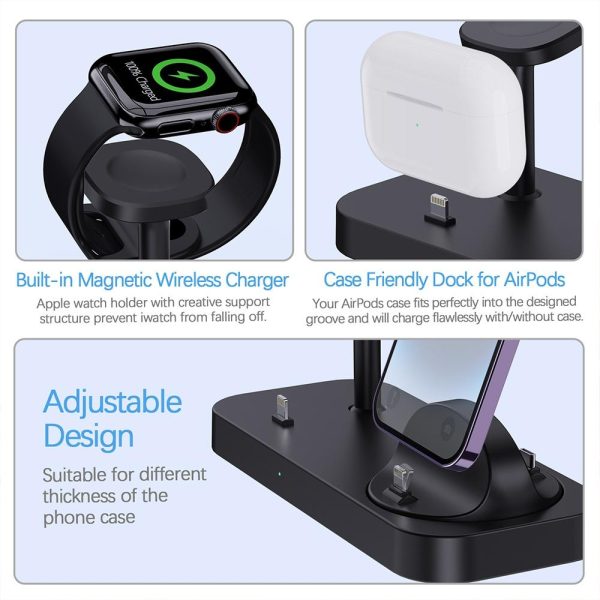 4 In 1 Charging Stand For Apple Watch And Airpods - White - Image 5