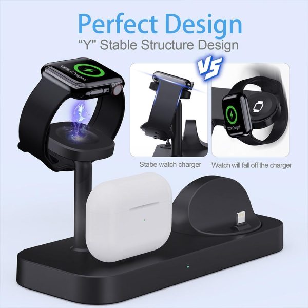 4 In 1 Charging Stand For Apple Watch And Airpods - White - Image 8