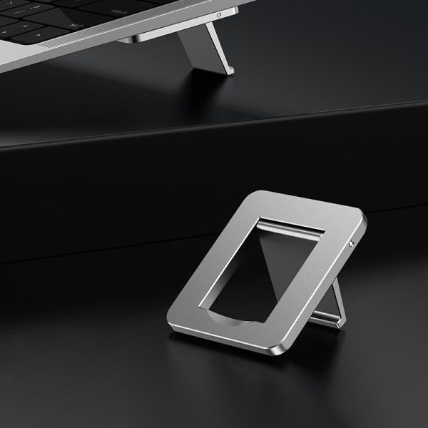 Desktop Folding Notebook Stand with Invisible Height Increase and Storage - Gray - Image 2