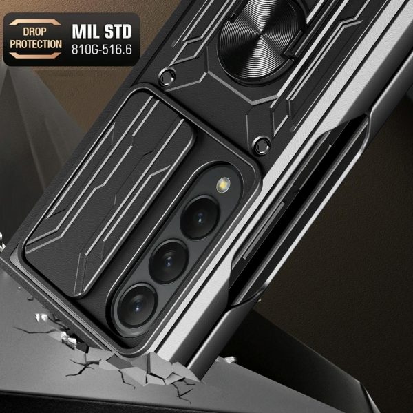 For Samsung Galaxy z Fold4 5G Protective Sliding Camshield Phone Case - Black - Image 6