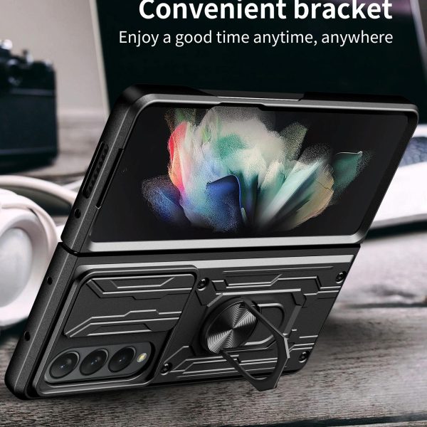 For Samsung Galaxy z Fold4 5G Protective Sliding Camshield Phone Case - Black - Image 8