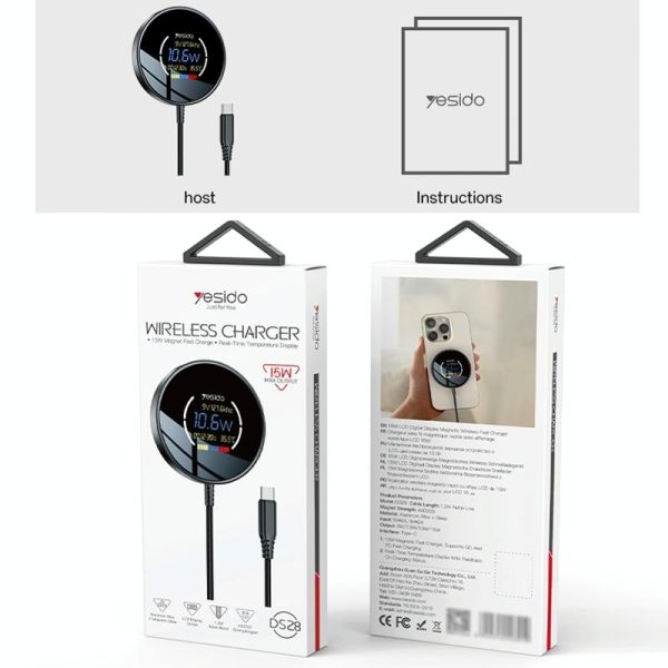 15W Magnetic Wireless Charger With Digital Display 1.2M - Image 4