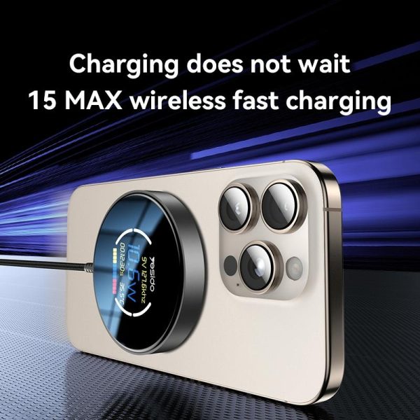15W Magnetic Wireless Charger With Digital Display 1.2M - Image 5