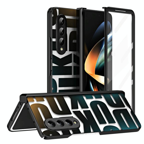 Foldable Electroplated Phone Case for Samsung Galaxy z Fold 4 5g with Hinge - Rose Gold - Image 2