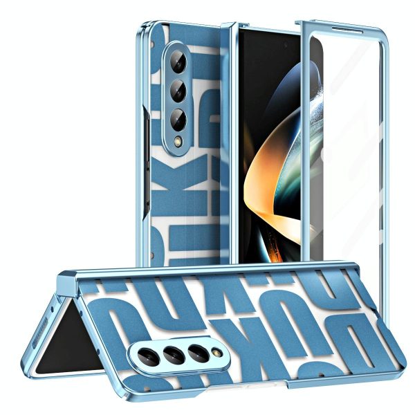 Foldable Electroplated Phone Case for Samsung Galaxy z Fold 4 5g with Hinge - Rose Gold - Image 8