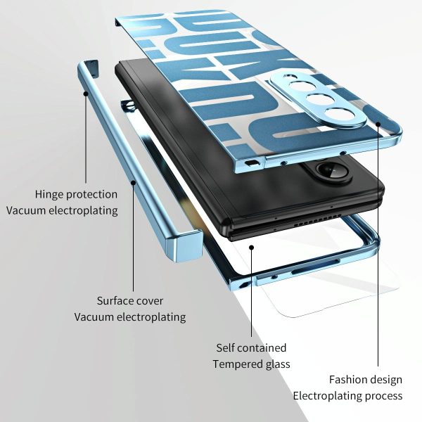 Foldable Electroplated Phone Case for Samsung Galaxy z Fold 4 5g with Hinge - Rose Gold - Image 10