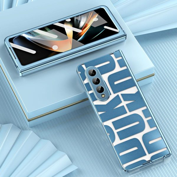 Foldable Electroplated Phone Case for Samsung Galaxy z Fold 4 5g with Hinge - Rose Gold - Image 11