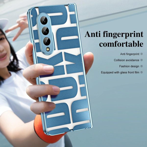 Foldable Electroplated Phone Case for Samsung Galaxy z Fold 4 5g with Hinge - Rose Gold - Image 13