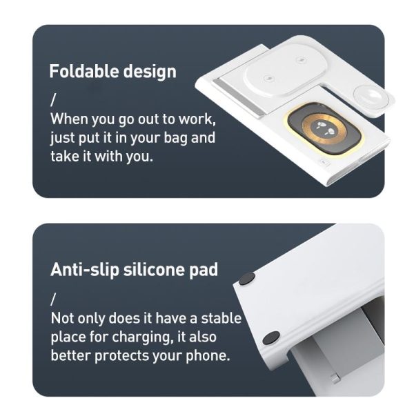15W 3 In 1 Foldable Wireless Charger - Black - Image 11