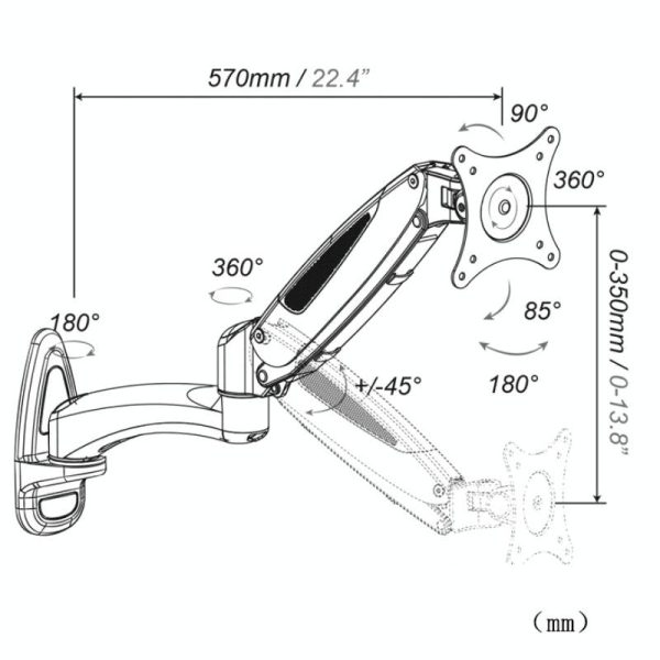 Gas Spring Wall-mounted Monitor Stand - Factory Design - Image 4