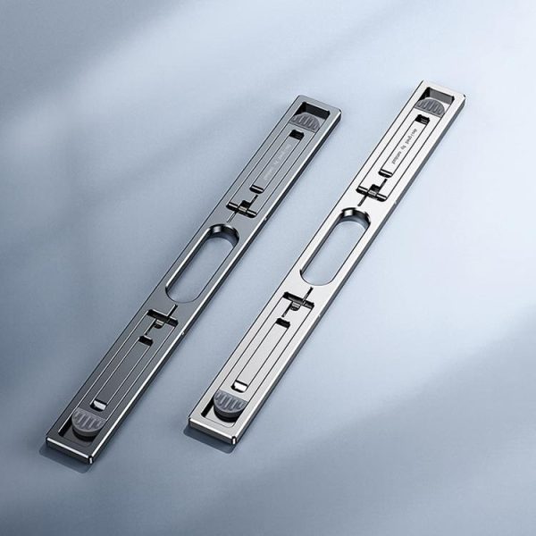 Foldable Aluminum Laptop Stand - Adjustable Height Base - Silver - Image 3