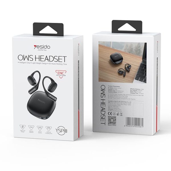 Black Open Wireless Bluetooth Earphones - Ysp18 Ows - Image 11