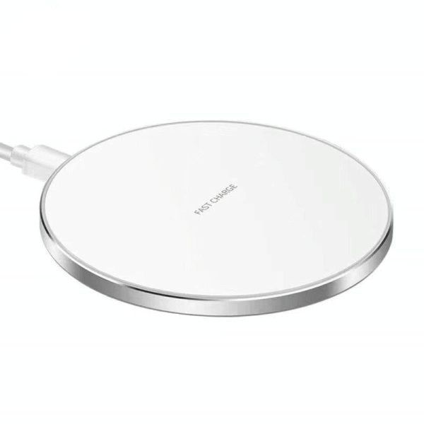 15W Round Wireless Charger Fast Charge - Black + Black Surface - Image 8