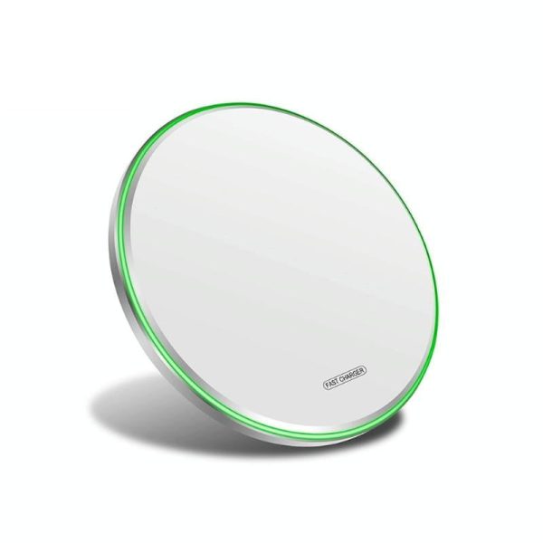 15W Round Wireless Charger Fast Charge - Black + Black Surface - Image 12