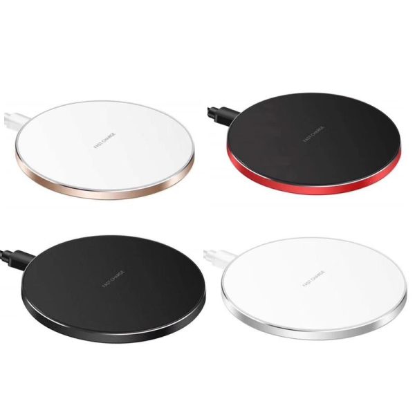 15W Round Wireless Charger Fast Charge - Black + Black Surface - Image 15