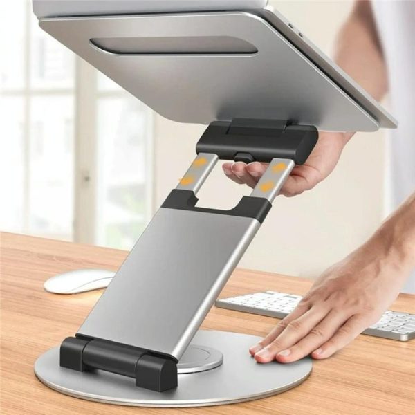 Adjustable 360 Degree Rotating Laptop Stand for 10-17 Inch Devices - Silver - Image 8
