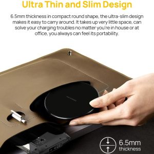 15W Fast Qi Wireless Charger Black - Image 6