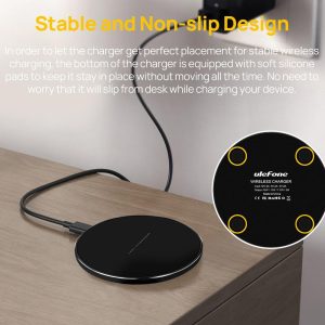 15W Fast Qi Wireless Charger Black - Image 8