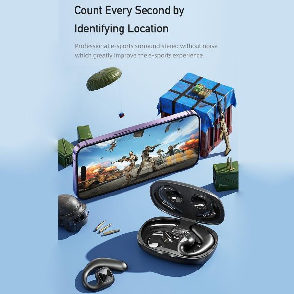 Wireless Tws Bluetooth Earbuds with Air Conduction Technology - Black - Image 7