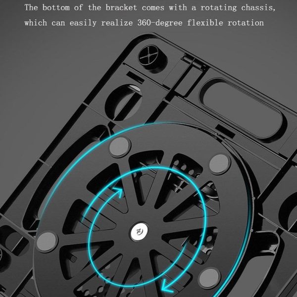 Adjustable Laptop Cooling Stand - Foldable Design - Black - Image 6