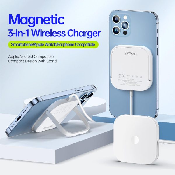 3 In 1 Magnetic Wireless Charger White - Image 3