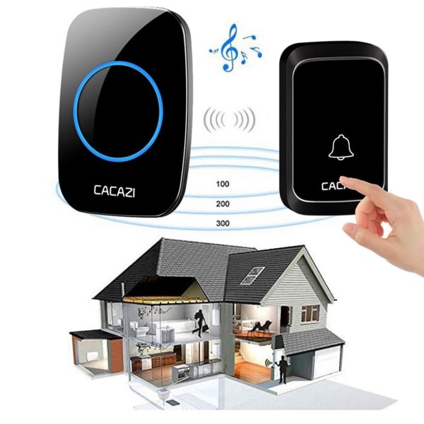 Wireless Waterproof Music Doorbell - 1 To 1 Battery Type - Black - Image 3