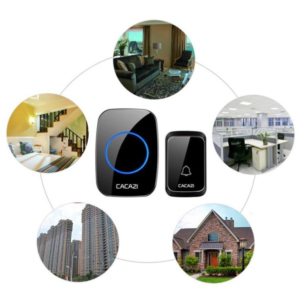 Wireless Waterproof Music Doorbell - 1 To 1 Battery Type - Black - Image 4