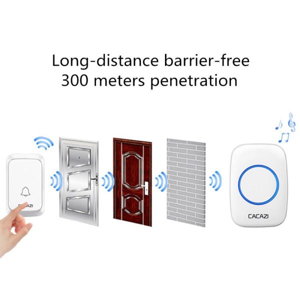 Wireless Waterproof Music Doorbell - 1 To 1 Battery Type - Black - Image 10