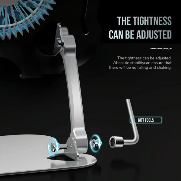 Silver Foldable Laptop Bracket with Fan - Space-saving Design - Image 8