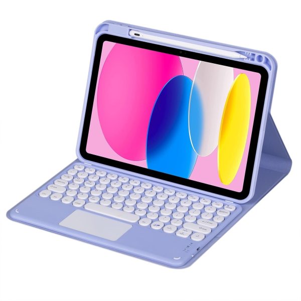 2022 Ipad 10.9 Touch Keyboard Leather Case With Pen Slot - Light Green - Image 8