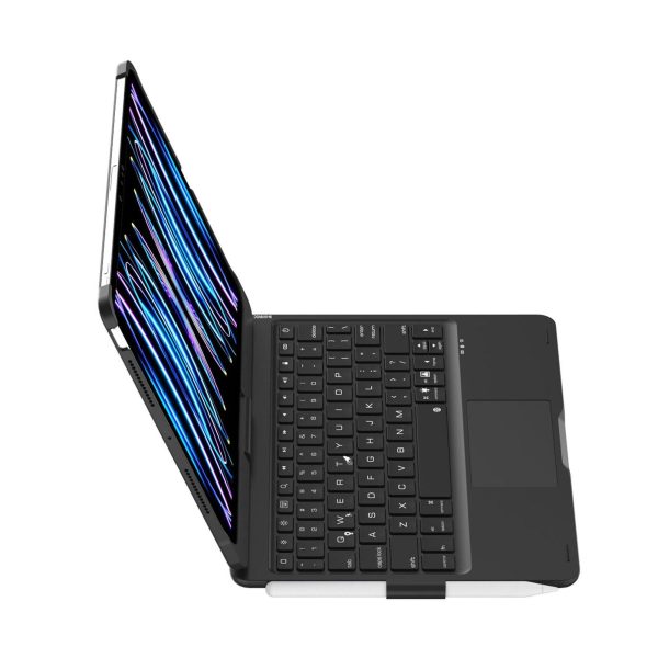 360 Degree Rotating Bluetooth Keyboard Leather Case For Ipad Pro 11 With Backlight - Black - Image 6