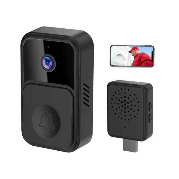 Wireless Smart Video Doorbell - 90 Degree Wide Angle - Black - Image 4