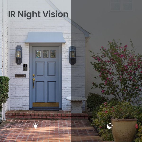 Wireless Smart Video Doorbell - 90 Degree Wide Angle - Black - Image 7