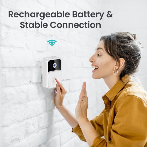 Wireless Smart Video Doorbell - 90 Degree Wide Angle - Black - Image 13