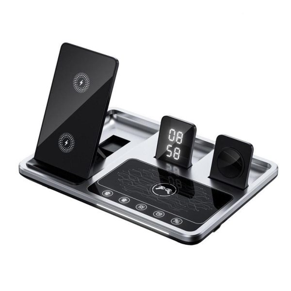 30W 4 In 1 Wireless Charger With Ambient Light Silver / Black - Image 2