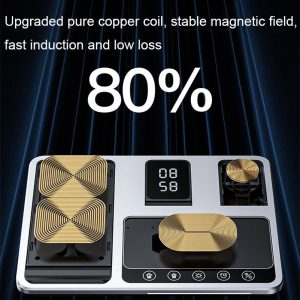 30W 4 In 1 Wireless Charger With Ambient Light Silver / Black - Image 6