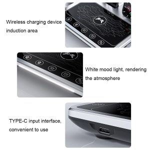 30W 4 In 1 Wireless Charger With Ambient Light Silver / Black - Image 7