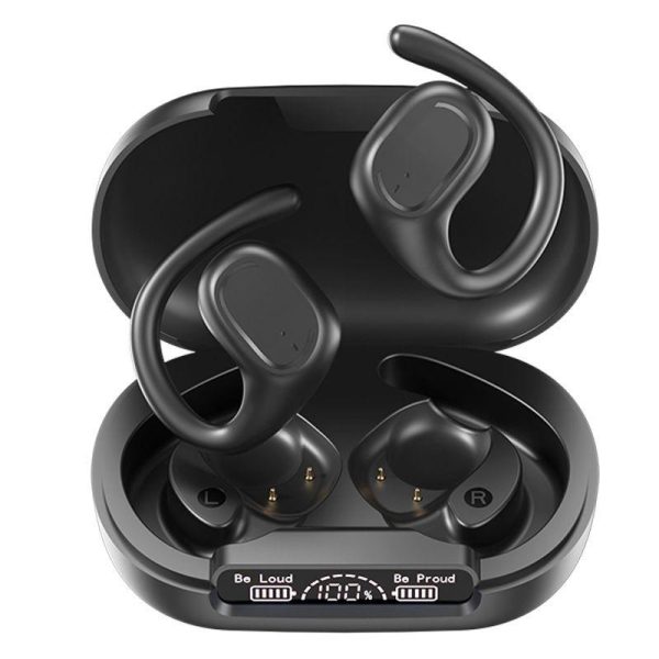 Waterproof Wireless Sports Bluetooth Earphones with Led Display - White - Image 2
