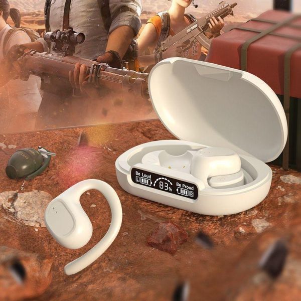 Waterproof Wireless Sports Bluetooth Earphones with Led Display - White - Image 8