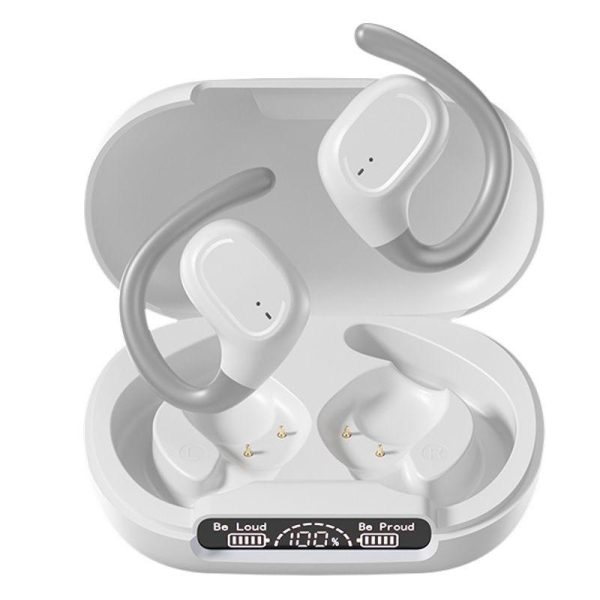 Waterproof Wireless Sports Bluetooth Earphones with Led Display - White - Image 11