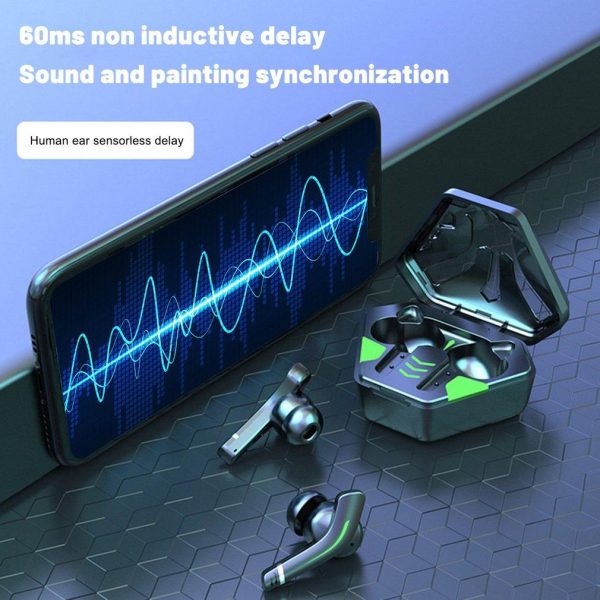 Black Wireless Gaming Bluetooth Earphones - Md168 Tws - Image 5