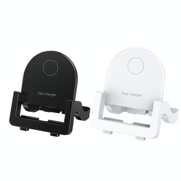15W Vertical Wireless Fast Charger With Phone Holder - Black - Image 2