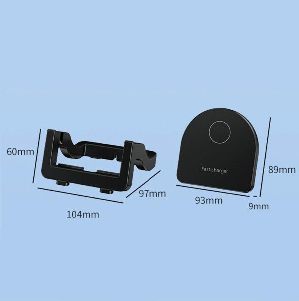 15W Vertical Wireless Fast Charger With Phone Holder - Black - Image 3