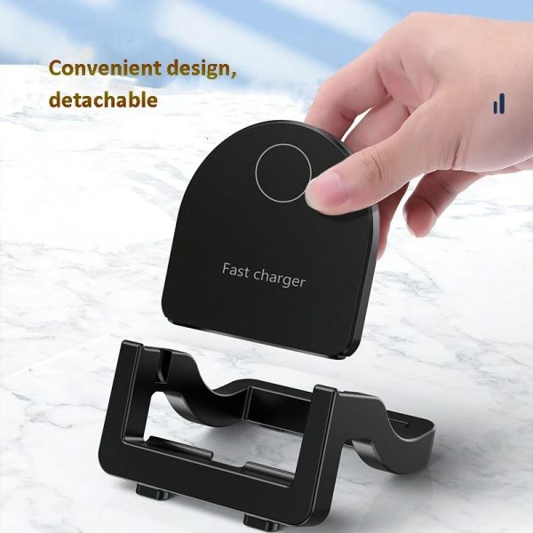 15W Vertical Wireless Fast Charger With Phone Holder - Black - Image 6