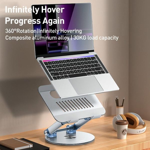 Silver Foldable Swivel Laptop Stand - Image 3
