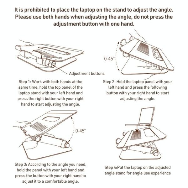 Silver Foldable Swivel Laptop Stand - Image 4