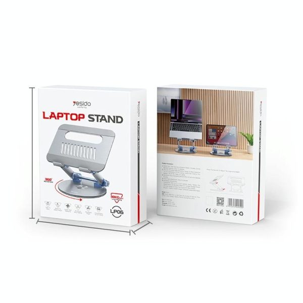 Silver Foldable Swivel Laptop Stand - Image 5
