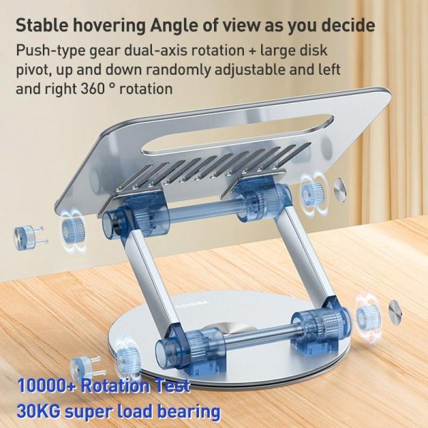 Silver Foldable Swivel Laptop Stand - Image 7