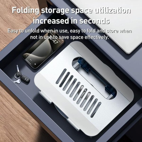 Silver Foldable Swivel Laptop Stand - Image 9